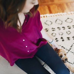 Everlane 100% Silk Short-Sleeve Square Shirt